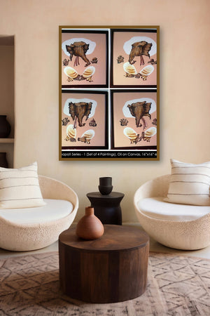 Ganpati Series 1 by artist Mrs Sushama Gode displayed in a Contemporary Exhibition gallery