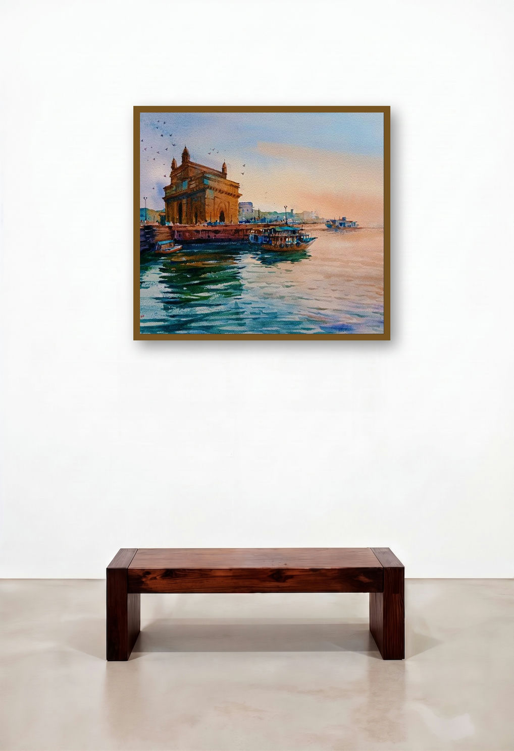 Gate Way Of India (Iconic Mumbai Gateway) by artist Prasanta Maiti displayed in a Boutique Hotel Style Hallway