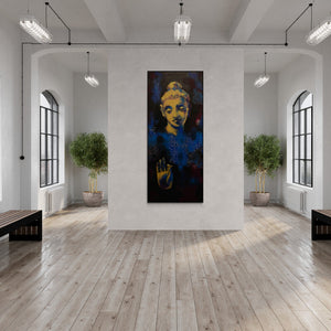 In-situ view of Devendra Nimbargikar's 'Gautama Buddha (Path to Enlightenment)' painting in a room