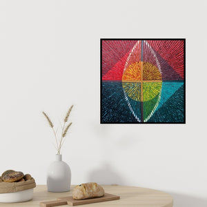 In-situ view of Sandesh Khule's 'Geometrical Abstraction 1' painting in a room