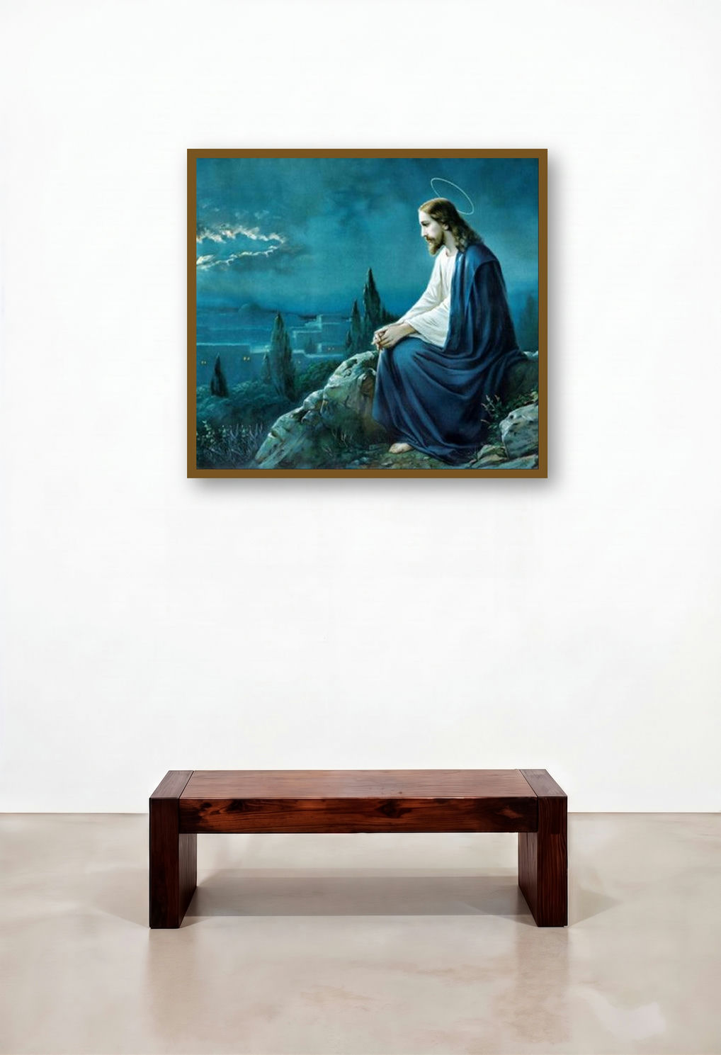 Gethsemane 4 by artist Ns Art displayed in a Coastal Dining Room