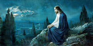 Gethsemane 4 by Ns Art, Print Acrylic Religious Painting on Canvas, X-Small Horizontal Wall Art