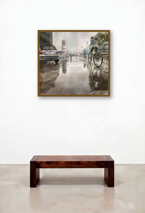 Ghari Chowk 60 (Jodhpurs Rhythmic Heart) by artist Manish Sharma displayed in a Urban Loft Library