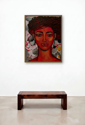 Girl In The Wind by artist Suruchi Jamkar displayed in a Industrial Hallway