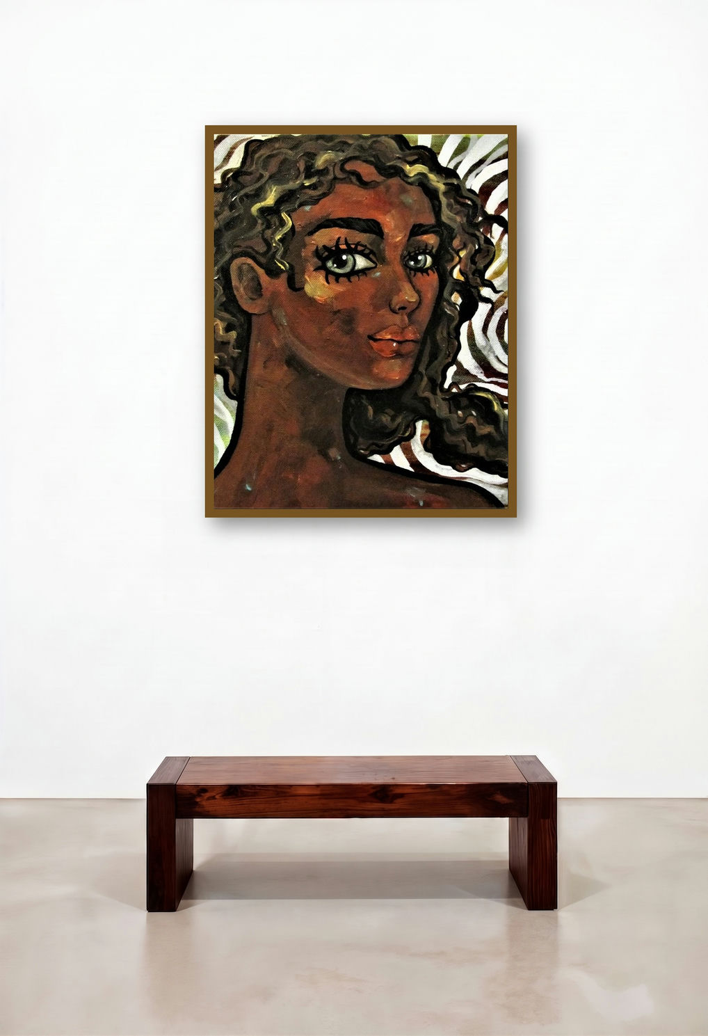Girl In The Wind Iv by artist Suruchi Jamkar displayed in a Coastal Hotel Suite