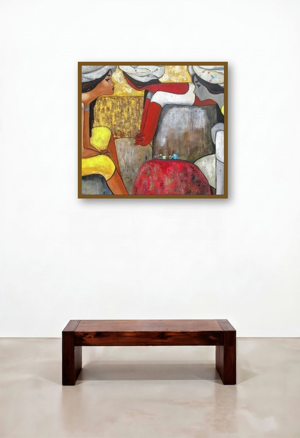 Girl Playing Marbles (Girls Playing Marbles 2) by artist Suruchi Jamkar displayed in a Industrial Family Room