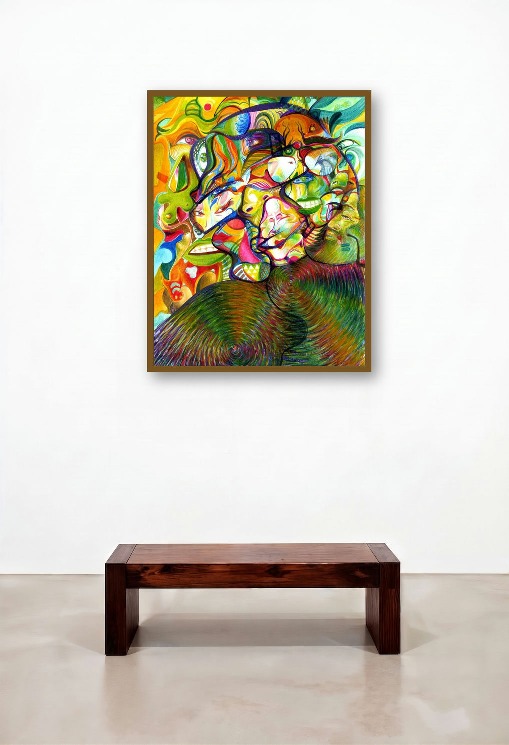 Glasses (The Tapestry of Humanity) by artist Girinath Gopinath displayed in a Urban Loft Foyer