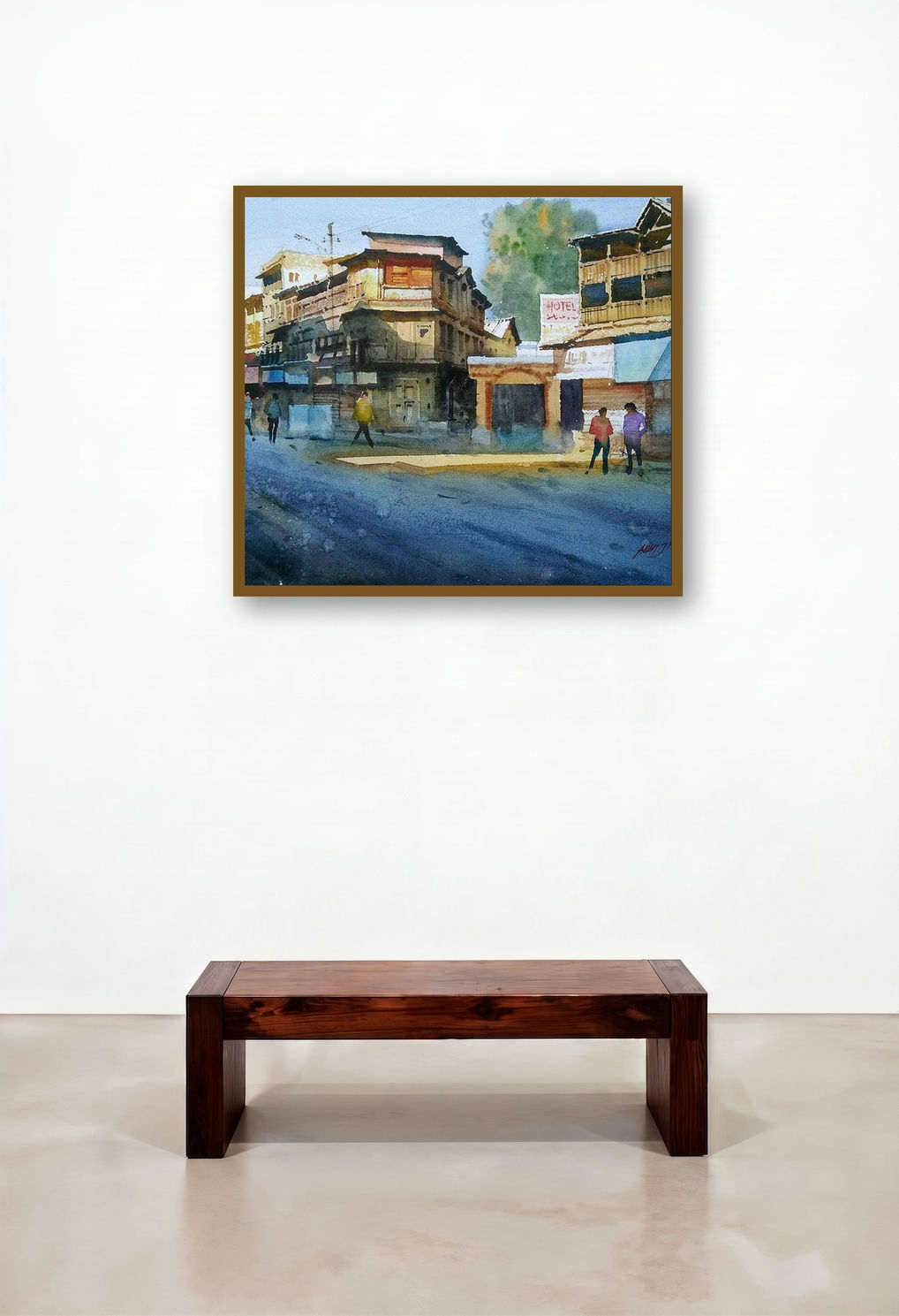 Glorious Morning by artist Abhijit Jadhav displayed in a Contemporary Hallway