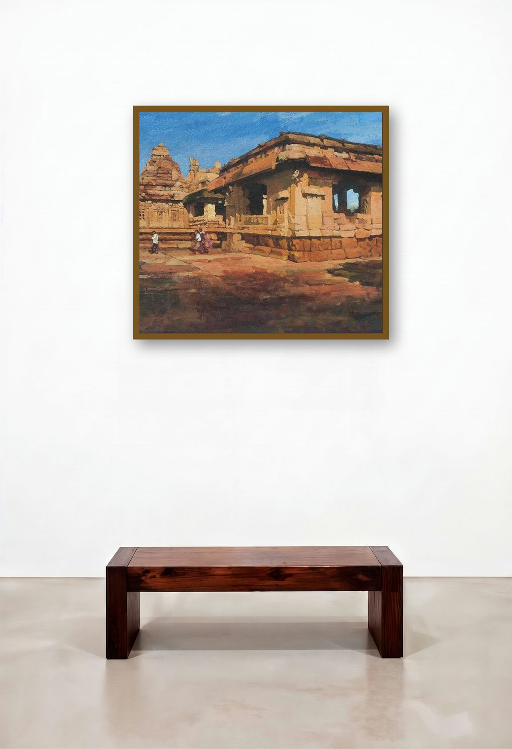 Glorious Pattadkal (Sacred Sanctuary) by artist Ajay Sangve displayed in a Elegant Executive Office