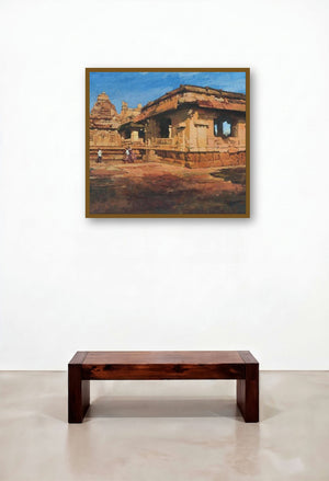 Glorious Pattadkal (Sacred Sanctuary) by artist Ajay Sangve displayed in a Elegant Executive Office