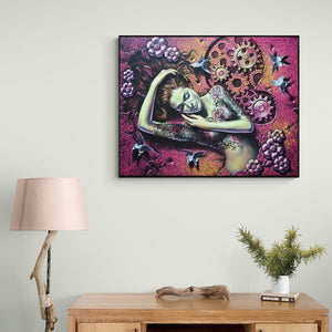 In-situ view of Prashanta Nayak's 'Glow' painting in a room