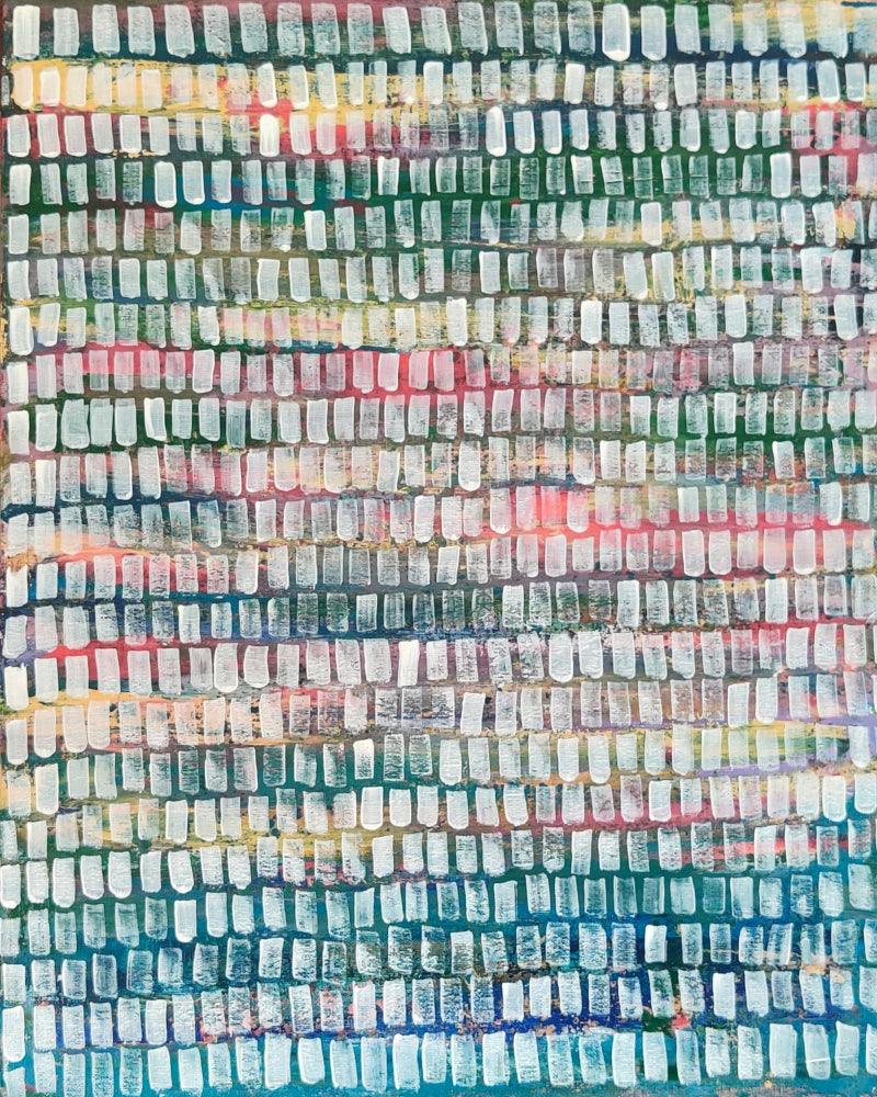 Abstract acrylic painting titled 'Glowing Evening', 20x16 inches, by artist Ketki Fadnis on Canvas Board