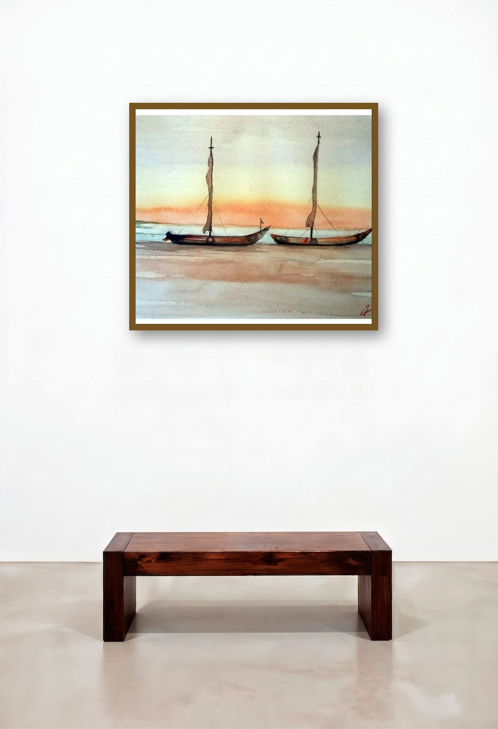 Goa (Sunset Serenity) by artist Arunava Ray displayed in a Minimalist Penthouse