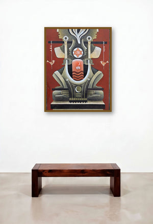 God2 (Divine Union) by artist Binay Polley displayed in a Contemporary Foyer