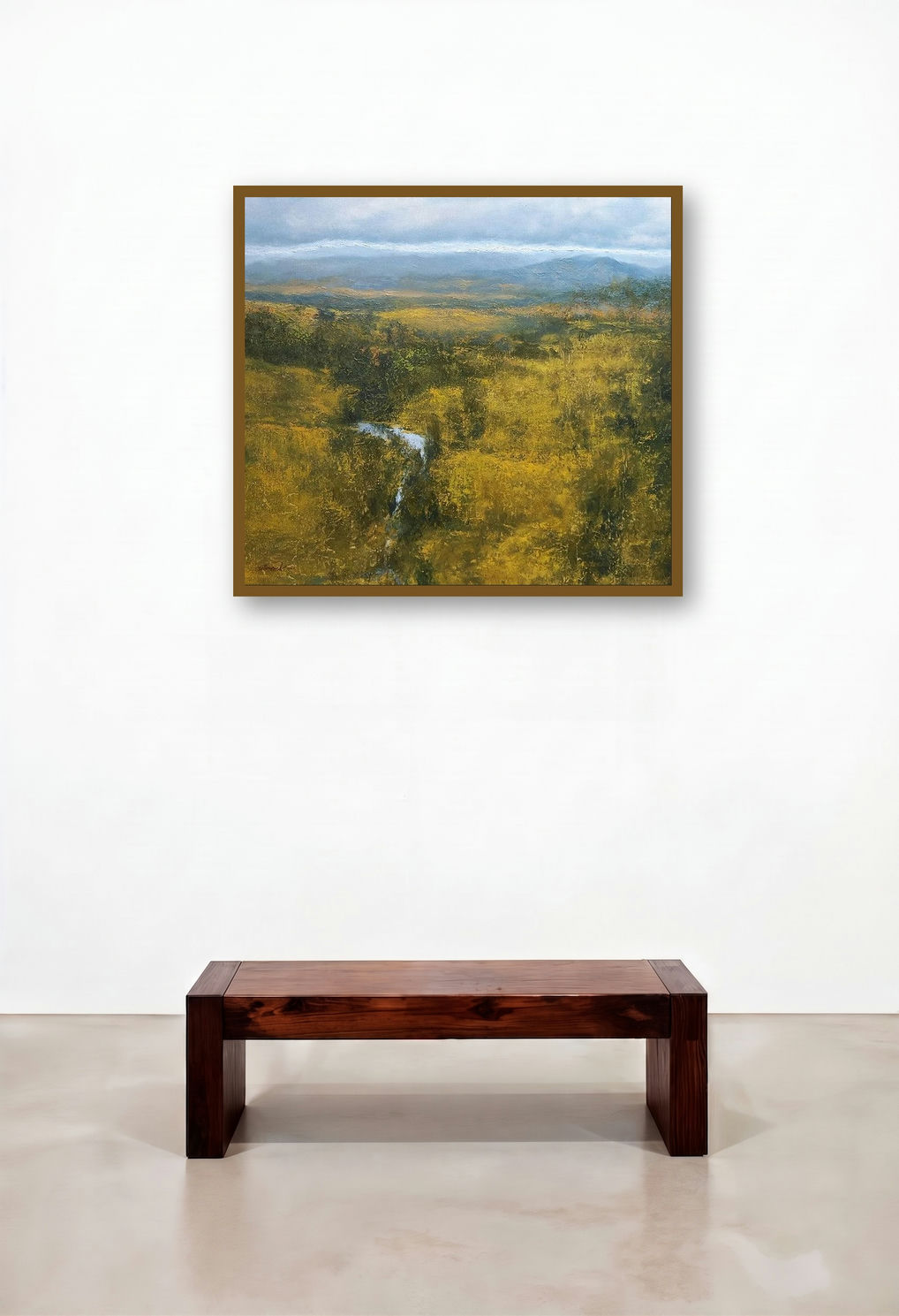 Gold And Silver (Tranquil Waters) by artist Avishkar Vispute displayed in a Classic Foyer