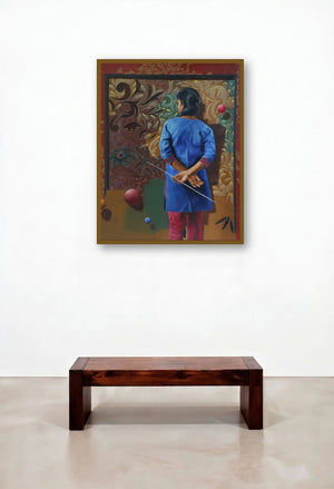 Golden Memories by artist Nitin Marde displayed in a Industrial Foyer