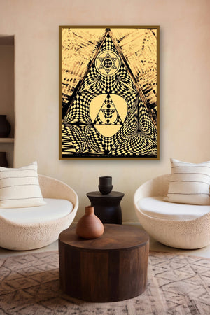 Golden Pyramid (The All-Seeing Geometry) by artist Manju Lamba displayed in a Designer gallery