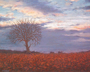 Good Evening by Fareed Ahmed, Original Oil Landscape Painting on Canvas Board, Small Horizontal Wall Art