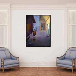 In-situ view of Mayur Heganekar's 'Good Morning (Everyday Life)' painting in a room