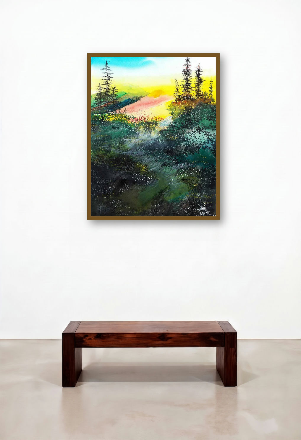 Good Morning by artist Anil Nene displayed in a Urban Loft Study