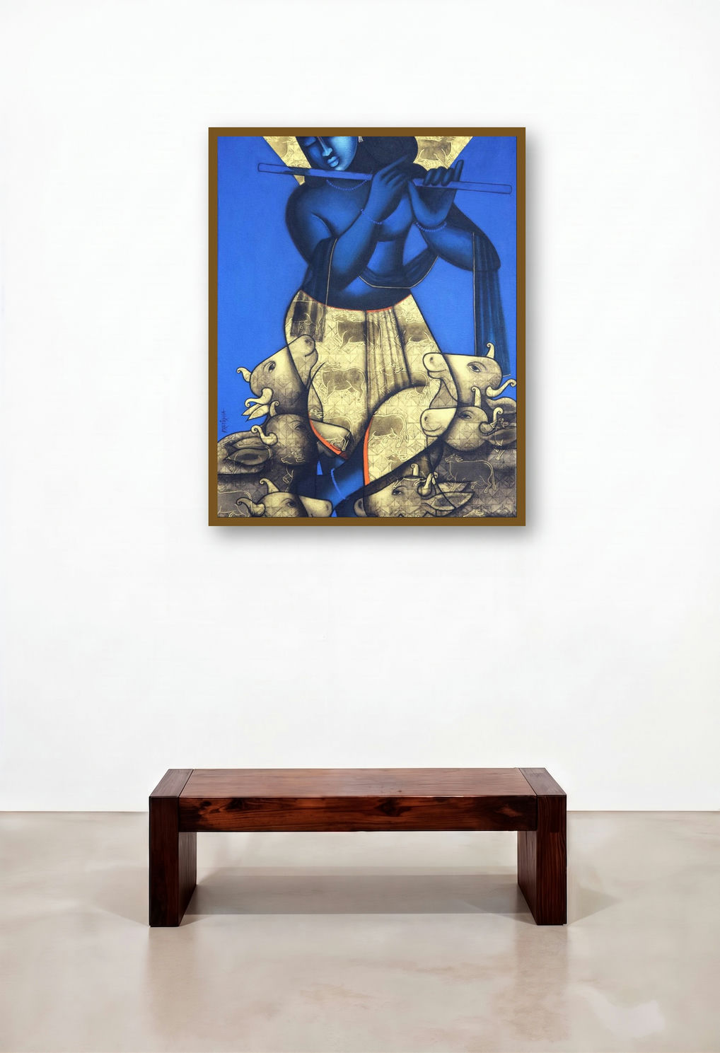 Gopalpriya (Gopalpriya) by artist Pratiksha Bothe displayed in a Luxury Library