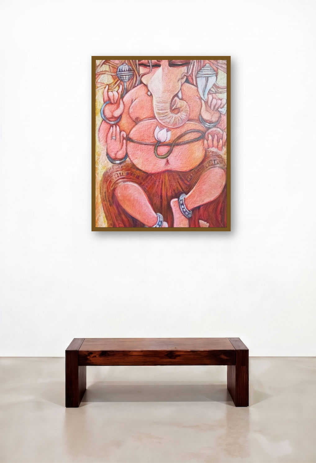 Gracious (Rhythmic Grace) by artist Subrata Ghosh displayed in a Modern Living Room