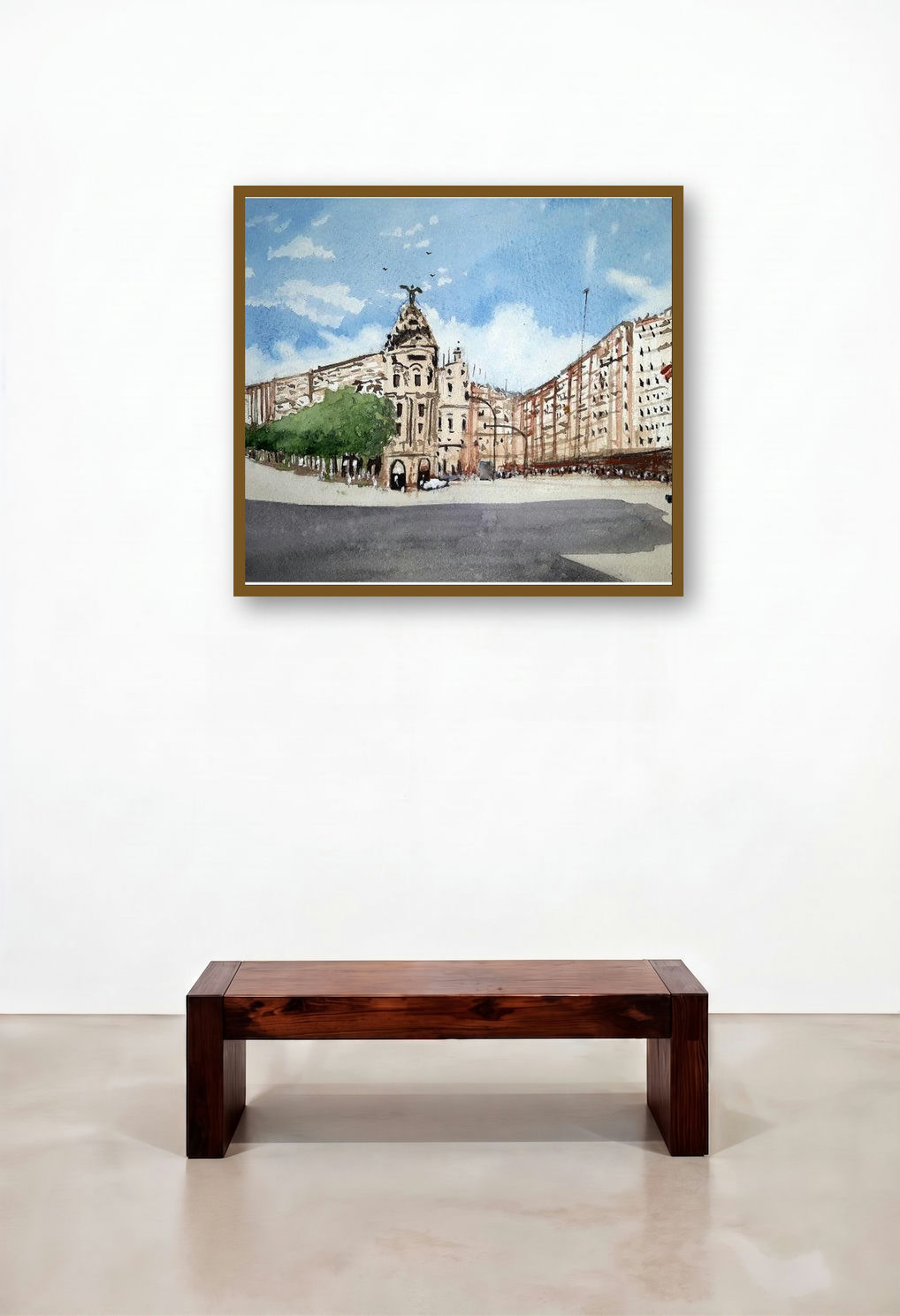 Gran Via Madrid Spain (Gran Via Grandeur) by artist Arunava Ray displayed in a Elegant Family Room