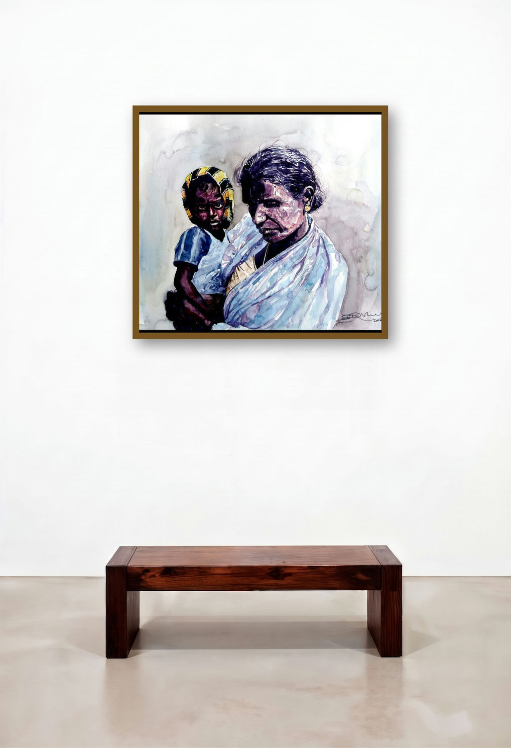 Grand Mother Love 2 by artist Srv Artist displayed in a Urban Loft Penthouse