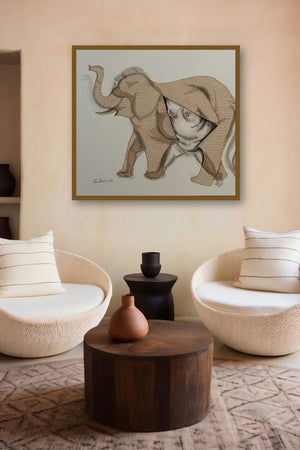 Grapple 5 (Elephantine Transformation) by artist Sudhir Shukla displayed in a Designer gallery