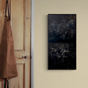 In-situ view of Balasaheb Abhang's 'Gray Scale High Key (Deep Waters)' painting in a room