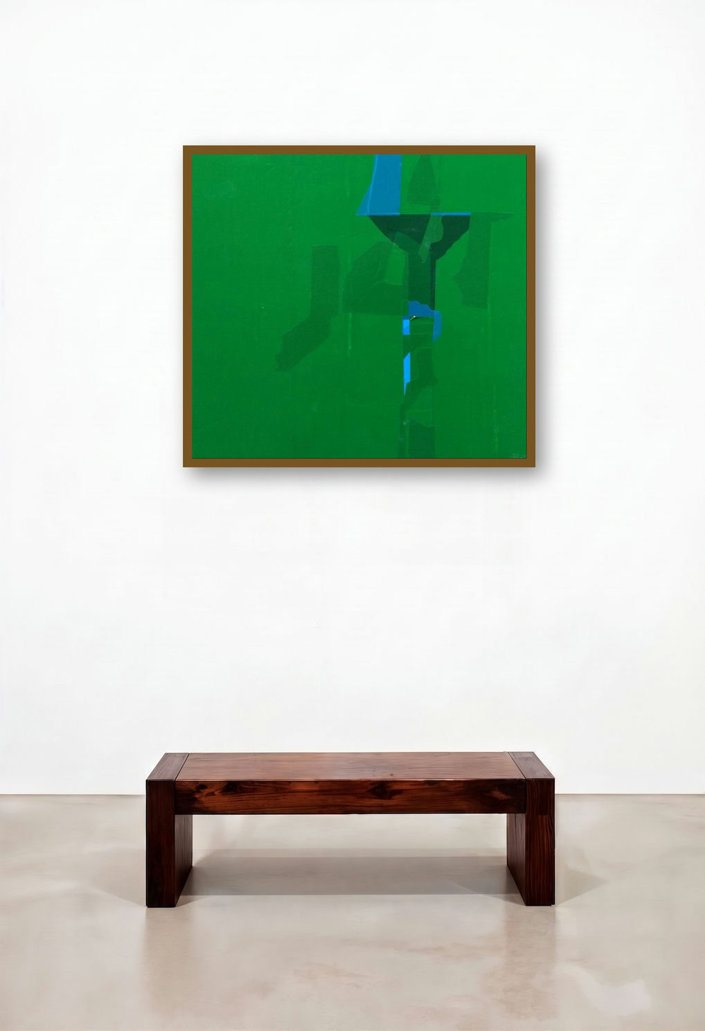 Green (Verdant Enigma**) by artist Gajanan Kabade displayed in a Classic Home Office
