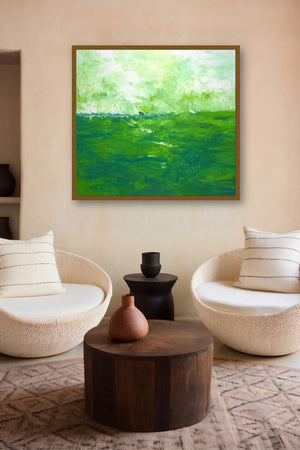 Green Fields (Emerald Embrace) by artist Shubhamshiva displayed in a Designer gallery
