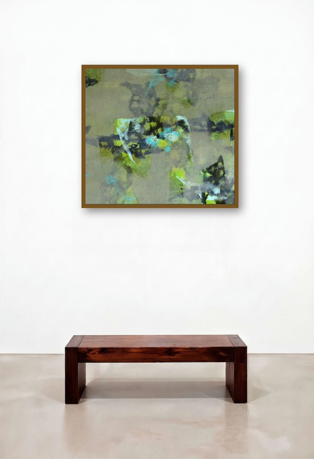 Green Space 2 (Abstract Landscape with Green and Grey)