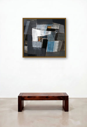 Grey Matter 2 (Urban Enigma) by artist Shirish Deshpande displayed in a Coastal Executive Office