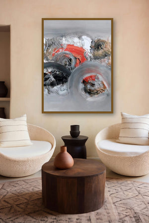 Grey Nature (Crimson Tide) by artist Deepak Guddadakeri displayed in a Modern gallery