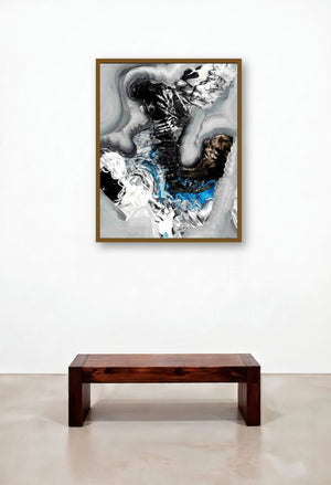 Grey Scale Nature I (The Depths Below) by artist Deepak Guddadakeri displayed in a Mid-Century Modern Reception Area