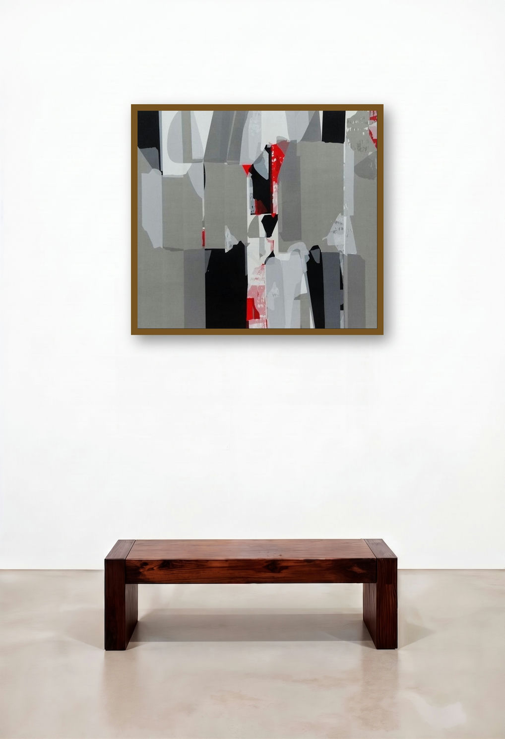 Grey White (Urban Tapestry**) by artist Gajanan Kabade displayed in a Contemporary Library