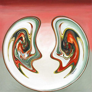 Guhya Samvad (Converging Identities) by Atul Padia, Original Acrylic Abstract Painting on Canvas, Medium Square Wall Art
