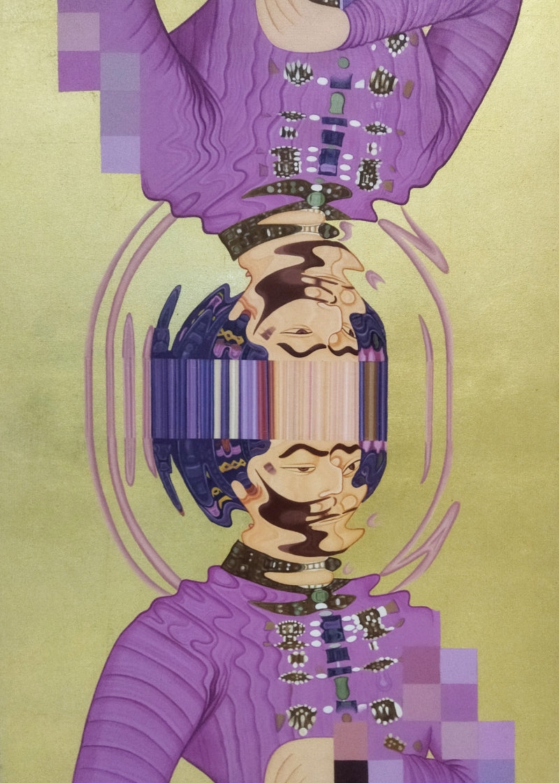 Gulam' figurative acrylic painting by artist Shrikant Ranga, 42x30 inch, on canvas