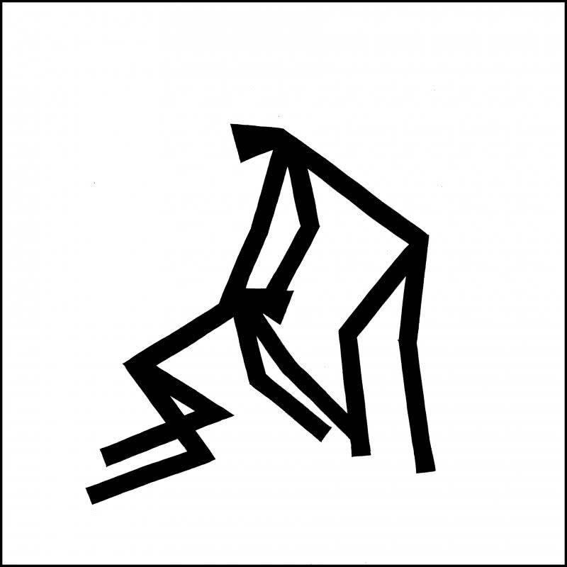 Figurative ink drawing titled 'Guru shishya', 12x12 inches, by artist Ashok Hinge on board