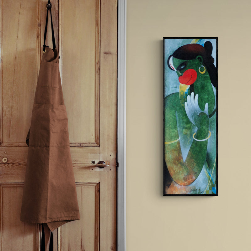 In-situ view of Appam Raghavendra's 'Hanuman Ii (Contemplative Gaze)' painting in a room