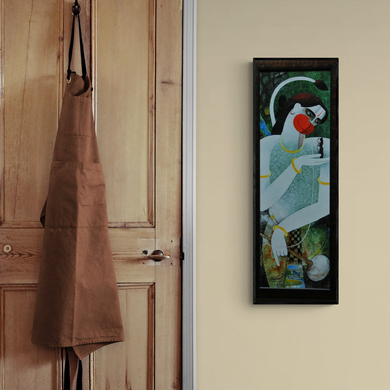In-situ view of Appam Raghavendra's 'Hanuman Iii (Hanuman's Devotion)' painting in a room