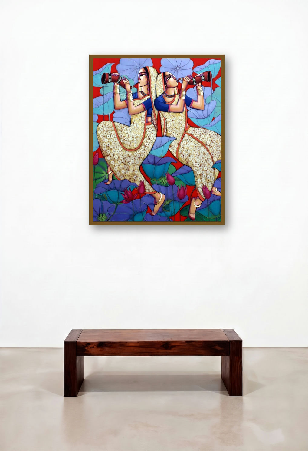 Happiness Of Love (Melodies of Lotus) by artist Sekhar Roy displayed in a Elegant Study