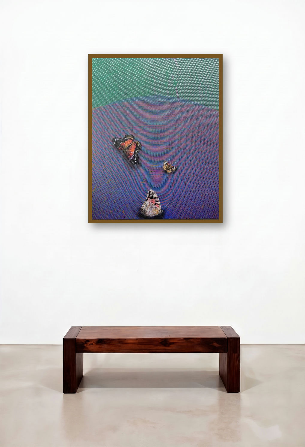 Happy Vibration 11 (Harmonious Flight**) by artist Ghanshyam Gupta displayed in a Coastal Hallway