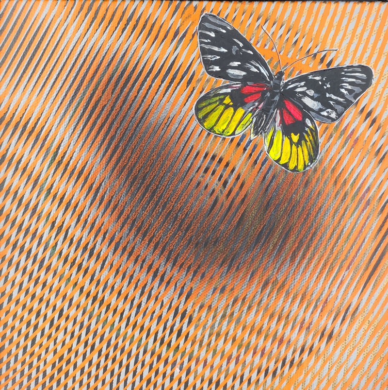 'Happy Vibration 45' animals acrylic painting by artist Ghanshyam Gupta, 8x8 inch, on canvas