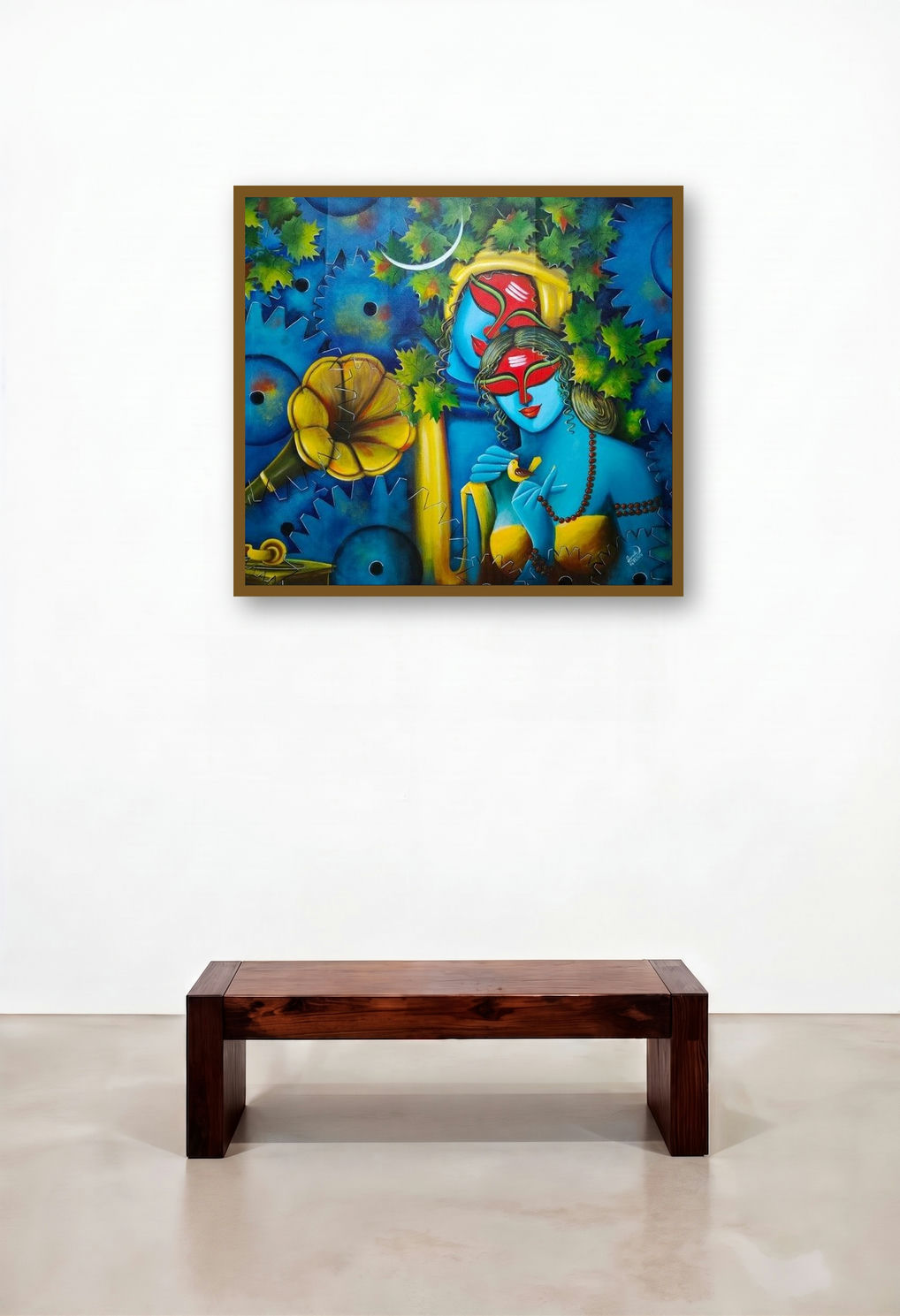Harmony Of Life 1 (Cosmic Union) by artist Susmita Mandal displayed in a Minimalist Dining Room