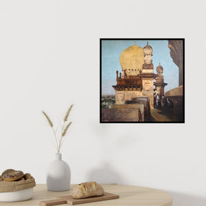 In-situ view of Ajay Sangve's 'Heart Of The Gol Gumbaz (A Glimpse of Gol Gumbaz)' painting in a room