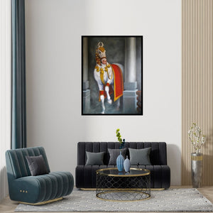 Preview of 'In Heaven 2 (Ceremonial Horse)' Painting by Sarang Pharate shown on a wall in a furnished room.