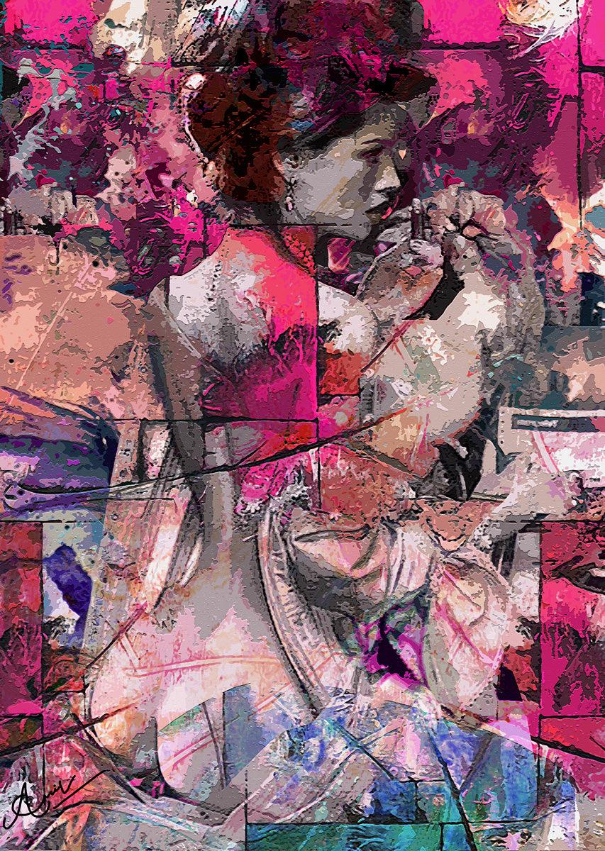 Nude mixed media painting titled 'Heed', 45x32 inches, by artist Anil Kumar on Canvas