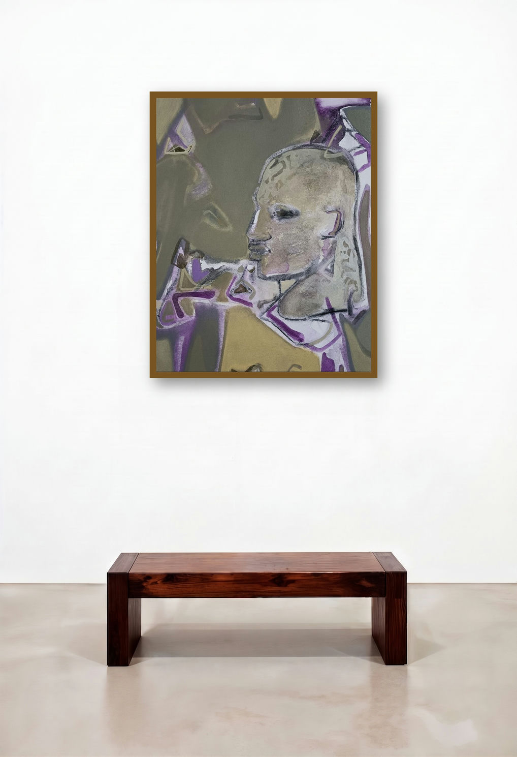 Hidden Stories 2 by artist Sameer Dixit displayed in a Scandinavian Reception Area